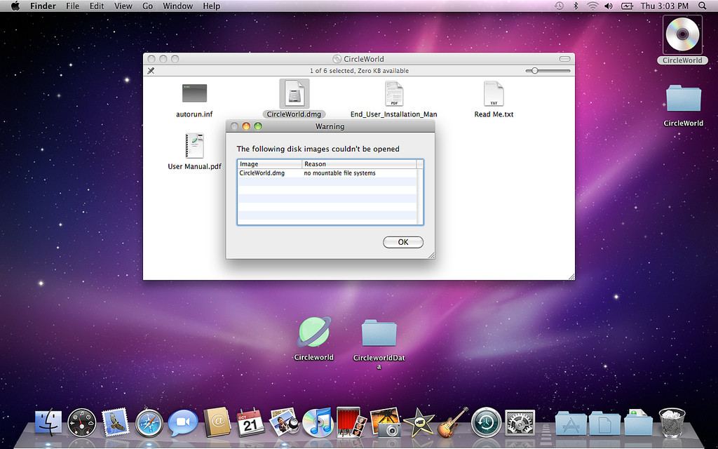 no mountable file systems dmg mac